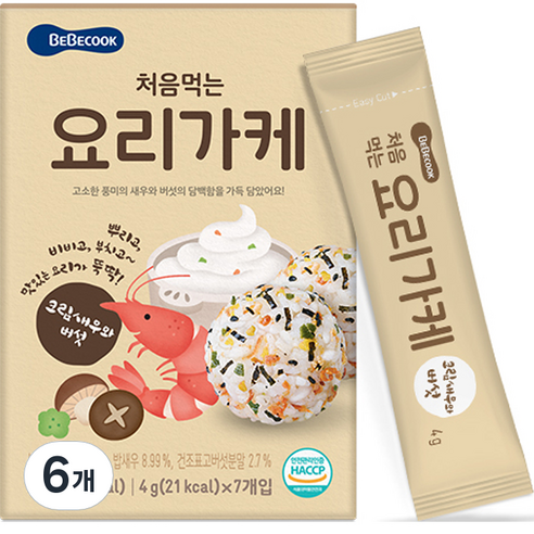 베베쿡 처음먹는 요리가케, 6개, 크림새우버섯, 28g