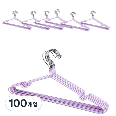 마켓감성 철제 옷걸이 일반형, 퍼플, 100개