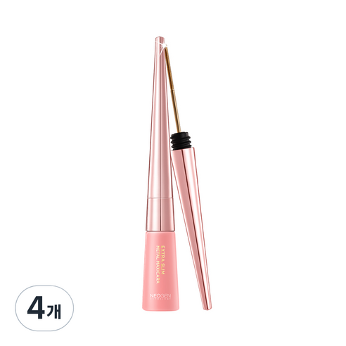 네오젠 엑스트라 슬림 메탈 마스카라, 블랙, 4개