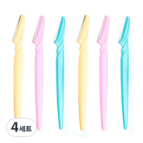 이모쿠비 눈썹정리칼 6p, 혼합 색상, 4세트