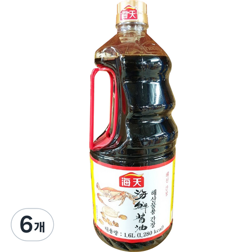 해천 해산물용 해선 간장, 1.6L, 6개