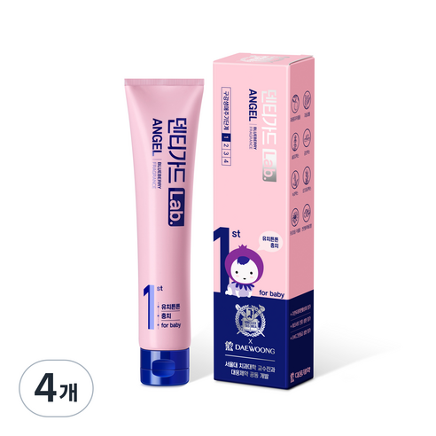 덴티가드 랩 엔젤 유아 치약, 80g, 4개