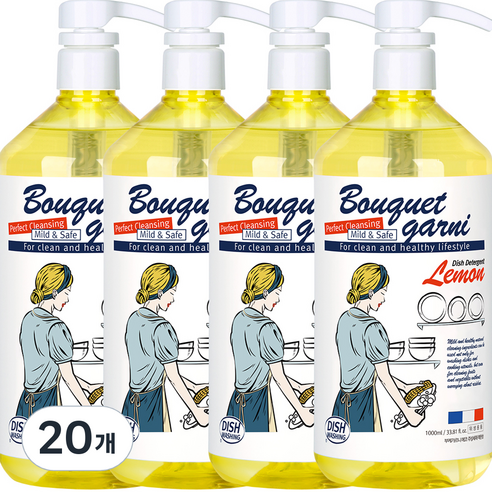 부케가르니 에코 주방세제 레몬향, 1000ml, 20개