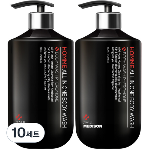 폴메디슨 옴므 대용량 올인원 바디워시 페로몬향 510ml, 10개