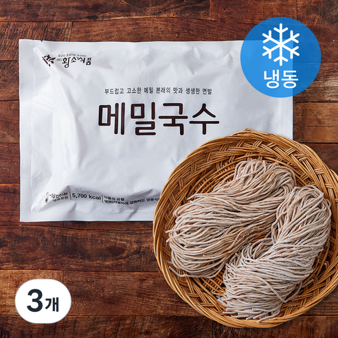황소식품 메밀국수 (냉동), 2kg, 3개