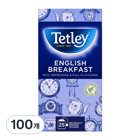 테틀리 잉글리쉬 브렉퍼스트 티백, 2g, 100개
