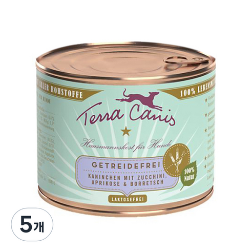 테라카니스 강아지 그레인프리 습식사료, 200g, 5개, 토끼