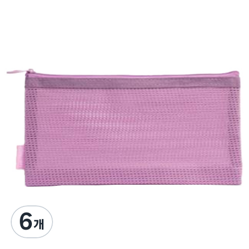 델리 메쉬 필통 A6, 6개, 핑크