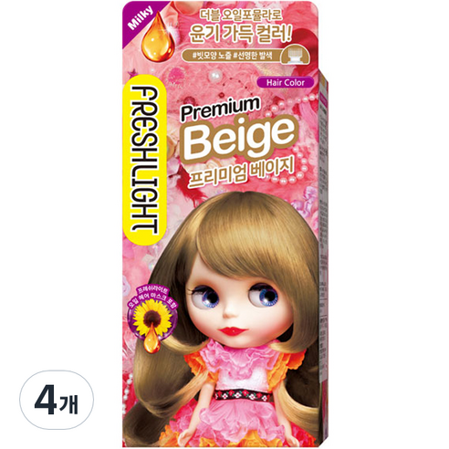 프레쉬라이트 염색제, 프리미엄베이지, 4개