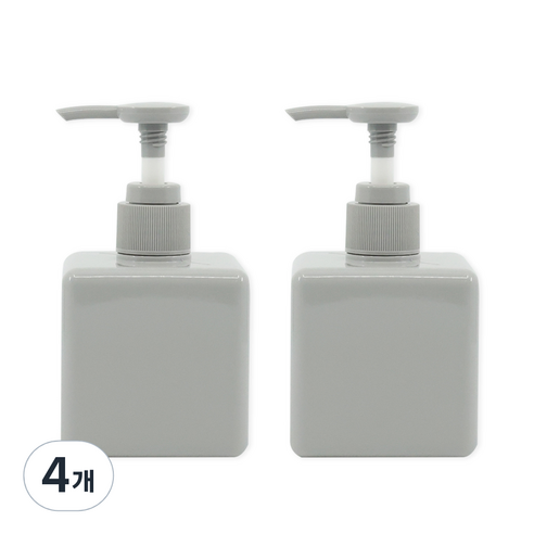 뉴앤룩 사각 디스펜서 주방세제 리필용기 일반형 250ml, 그레이, 4개