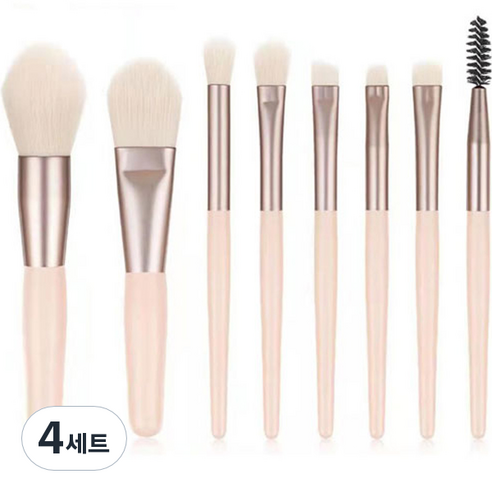 더벨라 블러셔 메이크업 브러쉬 8종 세트, 핑크, 4세트
