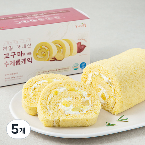 프레시오늘 신선냉장 리얼 고구마로 만든 수제 롤케익, 260g, 5개