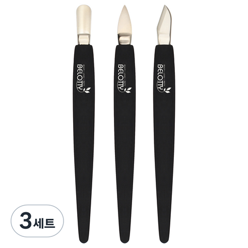 벨로티 무광 큐티클푸셔 3종 세트, 블랙, 3세트