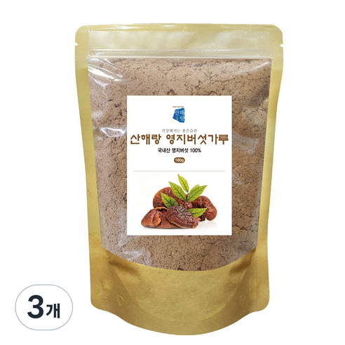 산해랑 영지버섯 분말, 3개, 180g