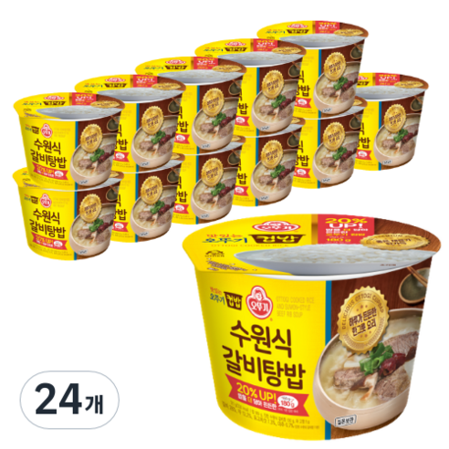오뚜기 맛있는 컵밥 수원식 갈비탕밥, 311g, 24개