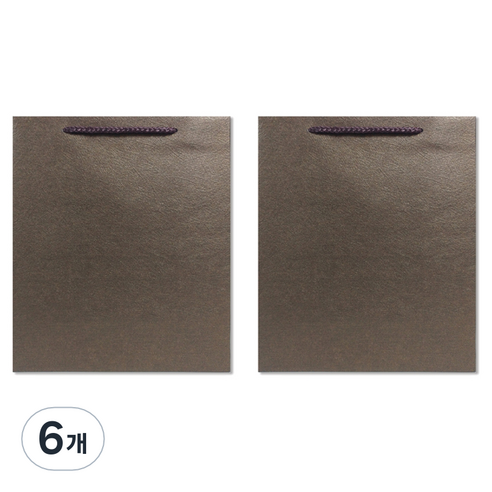 홀마크 무지 단색 쇼핑백 중, 브라운, 6개