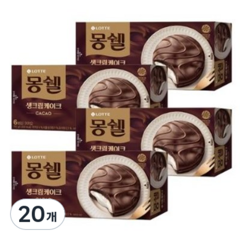롯데제과 몽쉘 카카오 생크림 케이크, 192g, 20개