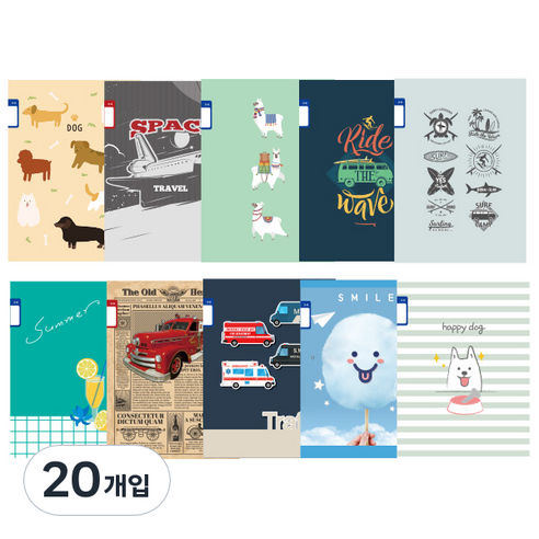 영아트 초등노트 3-6무제 남아용 20매, 랜덤 발송, 20개입