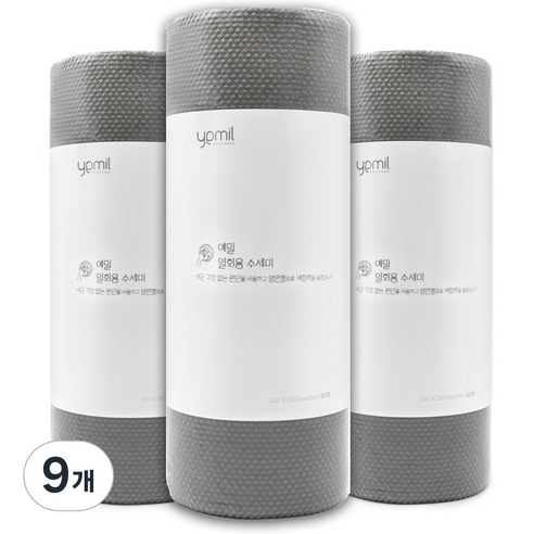 예밀 뜯어쓰는 일회용 수세미 롤형 60p, 그레이, 60개, 9개