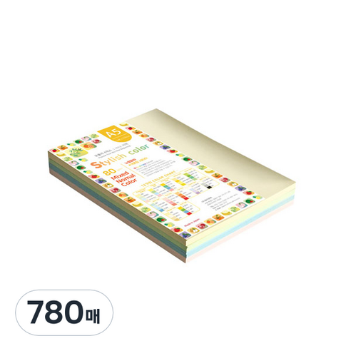 종이문화 스타일리쉬 노멀 색상지 80g 361 SN Popular Tone Shallow, A5, 780매