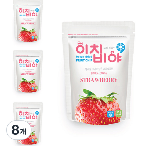 이치비야 동결건조 과일칩, 15g, 8개, 딸기