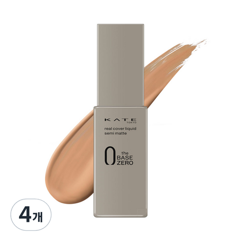 케이트 리얼 커버 세미 매트 리퀴드 파운데이션 30ml, 02 웜 아이보리, 4개