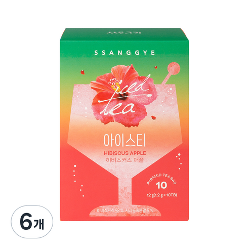 쌍계명차 히비스커스 애플 아이스티 10p, 1.2g, 10개입, 6개, 1.2g