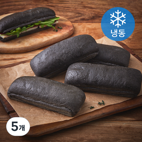 구스에프앤비 먹물 치아바타 5개입 (냉동), 400g, 5개