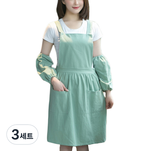 에이홉 앞치마 + 팔토시, 민트, 3세트
