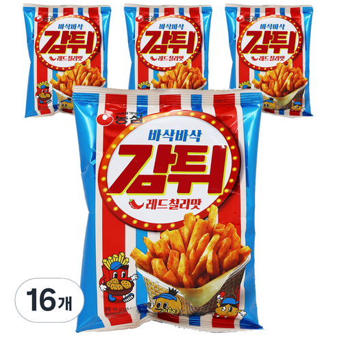 농심 감튀 레드칠리맛 과자, 60g, 16개