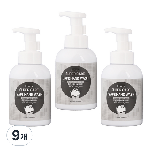 슈퍼케어 세이프 핸드워시 무향, 500ml, 9개