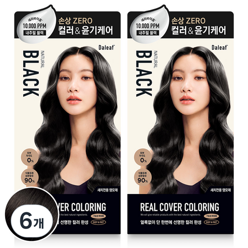 달리프 세라바이옴 컬러 리얼 새치전용 염모제 120g, 내추럴블랙, 6개