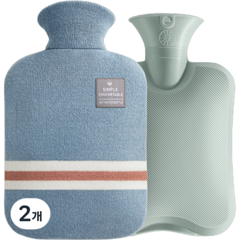 생활애찬 빅사이즈 보온 물주머니 찜질 핫팩 블루 1000ml, 2개