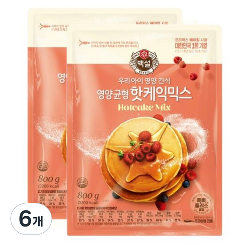 백설 핫케익믹스, 800g, 6개