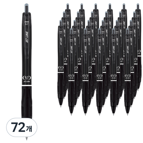 자바펜 제트라인 볼펜 0.7mm, 검정, 72개