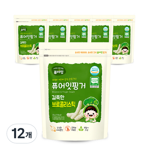퓨어잇 핑거 길쭉한 야채스틱 30g, 브로콜리, 12개