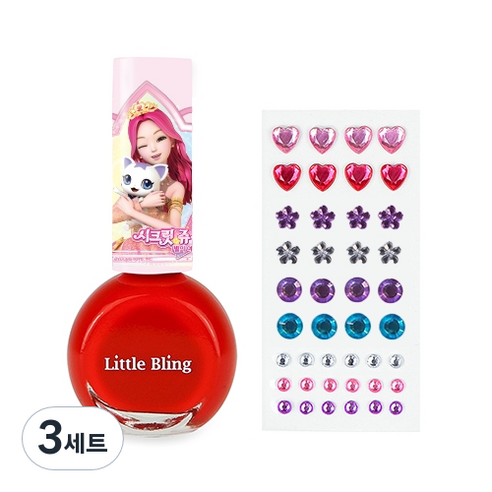 리틀블링 시크릿쥬쥬 별의여신 쥬얼리네일세트, 연지곤지, 3개