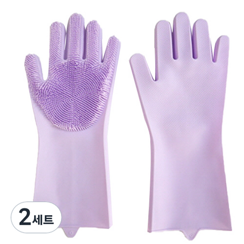안티 스크래치 실리콘 얇은 부분 고무장갑 양쪽세트, 03 보라색, 2세트, 중(M)