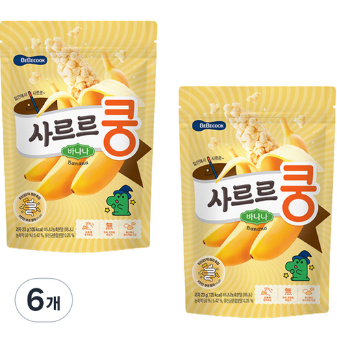 베베쿡 사르르쿵 바나나, 23g, 6개