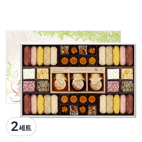 제주 액상차 고향 한과 혼합 선물 + 보자기 세트, 950g, 2세트