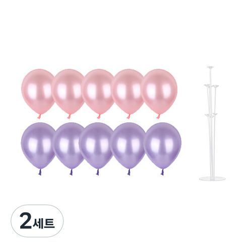 파티쇼 풍선꽂이장식세트 70cm, 라벤다파티, 2세트