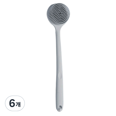 리빙공감 워시 실리콘 양면 바디 소프트 브러쉬, 그레이, 6개, 1개입