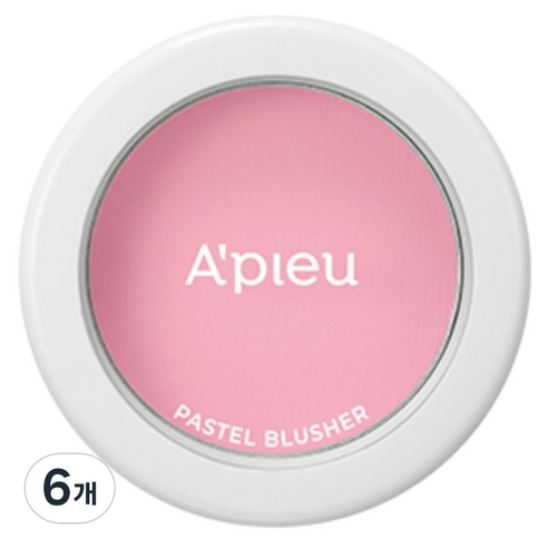 어퓨 파스텔 블러셔, PK10 Berry Pink, 6개