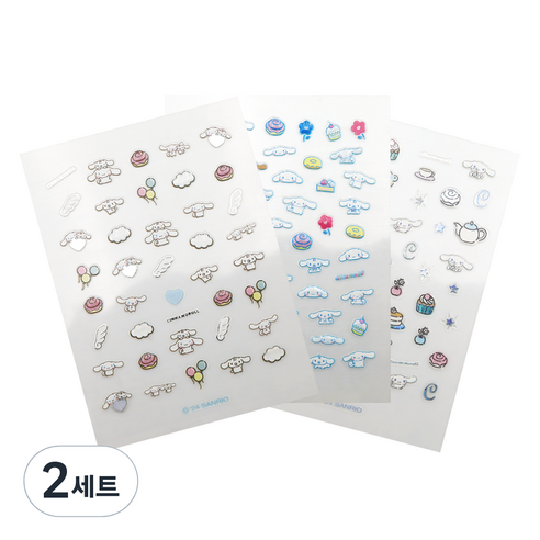 뷰티홈 산리오 시나모롤 네일스티커 3종 세트, 2개, 혼합색상