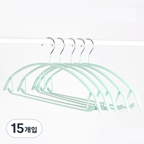 메종디망쉬 다용도 논슬립 파스텔 옷걸이, 그린, 15개입