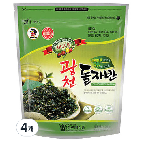 광천김 올리브 돌자반볶음, 70g, 4개
