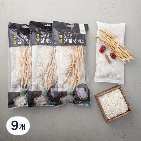 몸애조화 올인원 찹쌀 삼계탕 재료, 200g, 9개