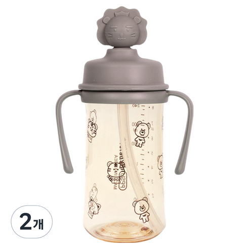 베베락 유아용 PPSU 실리콘 토퍼 빨대컵 270ml, 초코, 2개