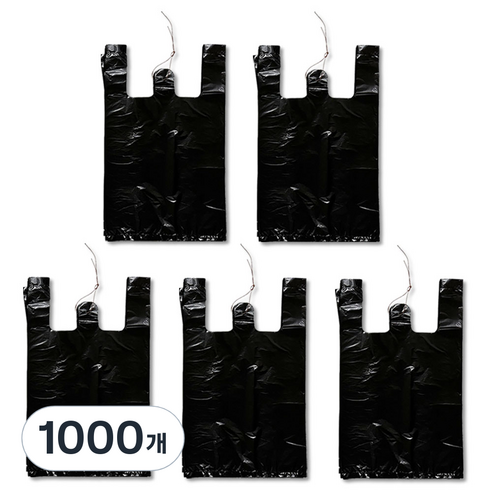애니돌 손잡이 마트봉투 검정, 8L, 1000개