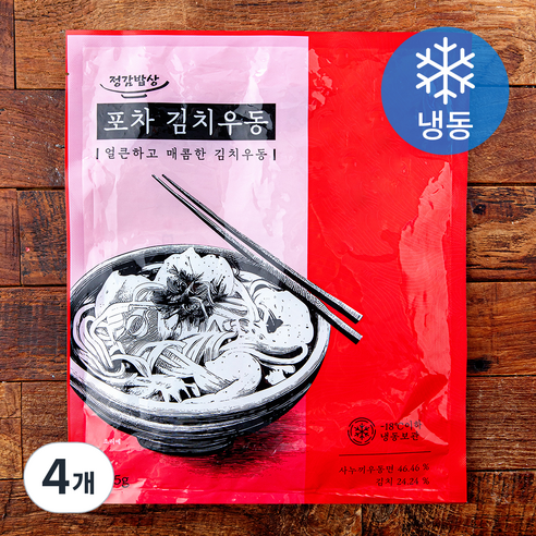 정감밥상 포차 김치우동 (냉동), 495g, 4개